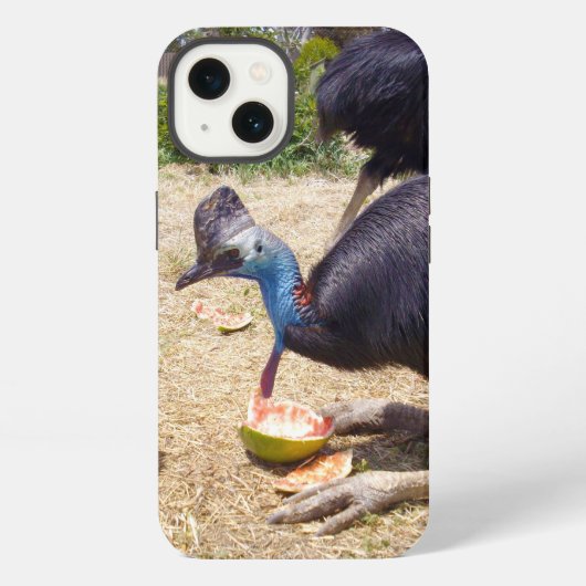 ヒクイドリのメロン食べる,  iPhone 13 カー iPhoneケース (裏面)