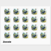 ヒクイドリの水彩画アート スクエアシール (シート)