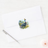 ヒクイドリの水彩画アート スクエアシール (封筒)
