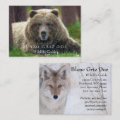 ヒグマおよびコヨーテの野性生物の名刺 名刺 (正面/裏面)