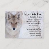 ヒグマおよびコヨーテの野性生物の名刺 名刺 (裏面)