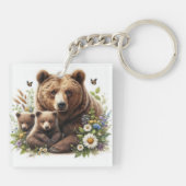 ヒグマと子牛のフローラ キーホルダー (裏面)