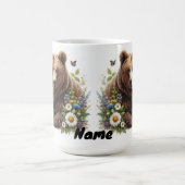 ヒグマと子牛のフローラ コーヒーマグカップ (中央)