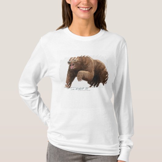 ヒグマのイラストレーション Tシャツ (正面)