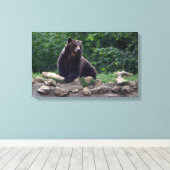 ヒグマ キャンバスプリント (インサイチュ (ウッドフロア))