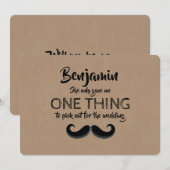 ヒゲが面白いグルームズマンまたはベストマンへの提案 招待状 (正面/裏面)