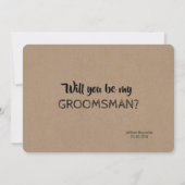 ヒゲが面白いグルームズマンまたはベストマンへの提案 招待状 (裏面)