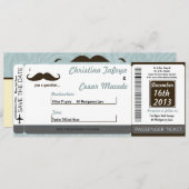 ヒゲで尋ねる 搭乗券 結婚式招待状 招待状 (正面/裏面)