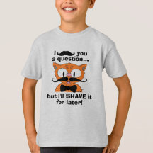 「ヒゲで質問?」面白いもじりTシャツ