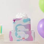 ヒゲとサービストレイの笑顔のシェフ ラッピングペーパー