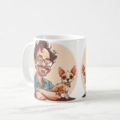 ヒゲとチワワのキャラクターマグ コーヒーマグカップ (正面左)