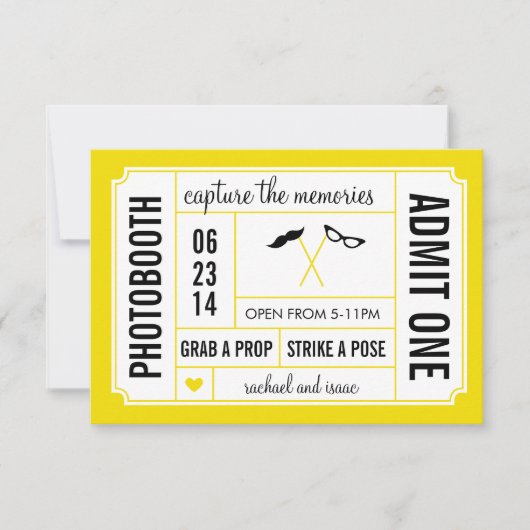 ヒゲとメガネの小道具 フォトブースチケット 招待状 (正面)