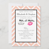 ヒゲと唇のミスター・ピーチとミセス・ピーチの結婚式 招待状 (正面)