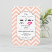 ヒゲと唇のMr. & Mrs. - 結婚記念日 招待状 (スタンド正面)