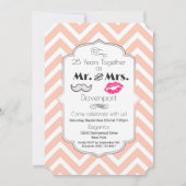 ヒゲと唇のMr. & Mrs. - 結婚記念日 招待状 (正面)