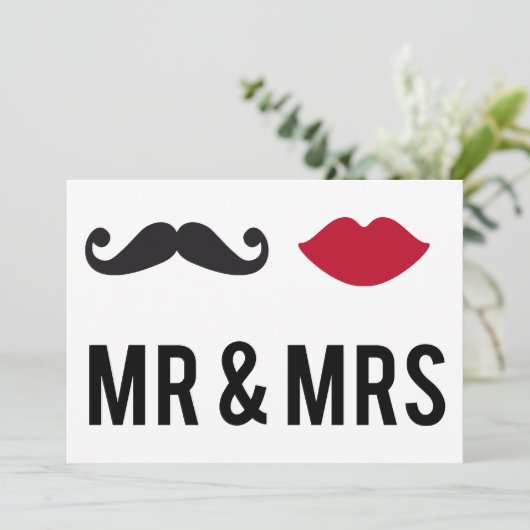 ヒゲと赤い唇のMr.とMrs.の招待状 招待状 (スタンド正面)