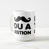 ヒゲに質問 Funny Mug コーヒーマグカップ (正面左)