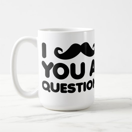 ヒゲに質問 Funny Mug コーヒーマグカップ (左)