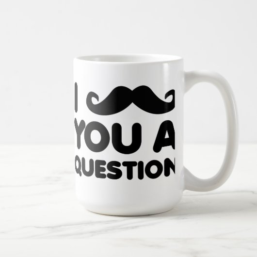 ヒゲに質問 Funny Mug コーヒーマグカップ (右)