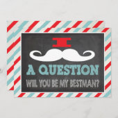 ヒゲのあなたにベストマンになってくれる？ 招待状 (正面/裏面)