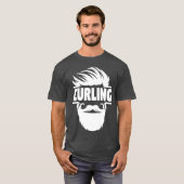 ヒゲのカーリングプレーヤーTシャツ Tシャツ (正面フル)