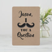 ヒゲのユーモアあふれるブライズメンまたはベストマンのプロポーズ 招待状 (スタンド正面)