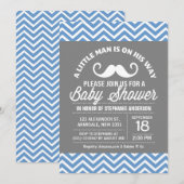 ヒゲの小さな男の赤ちゃん歓迎会 招待状 (正面/裏面)