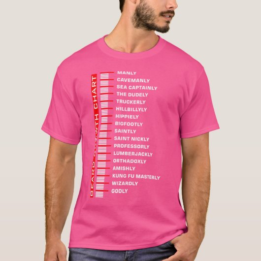 ヒゲの成長チャート Tシャツ (正面)