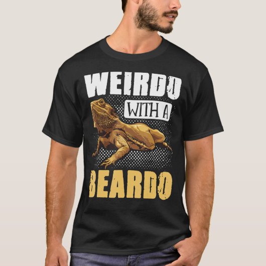 ヒゲの爬虫類と髭のドラゴンのweirdo tシャツ (正面)