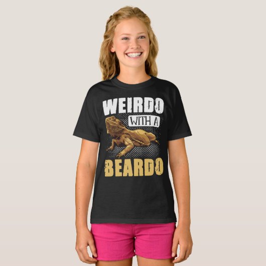 ヒゲの爬虫類と髭のドラゴンのweirdo tシャツ (正面フル)