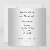 ヒゲの誕生日パーティー招待状 シルバー 招待状 (裏面)