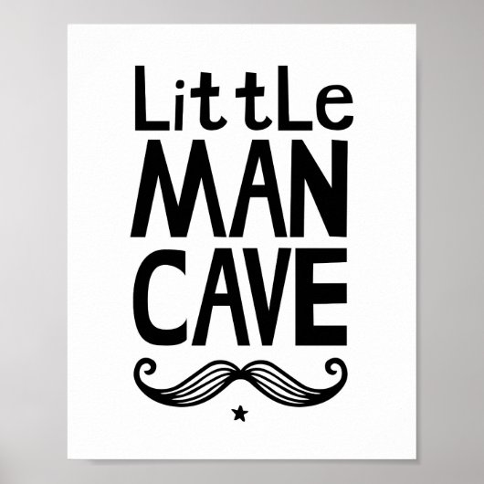 ヒゲのLittle Man Cave 育児ポスター ポスター (正面)
