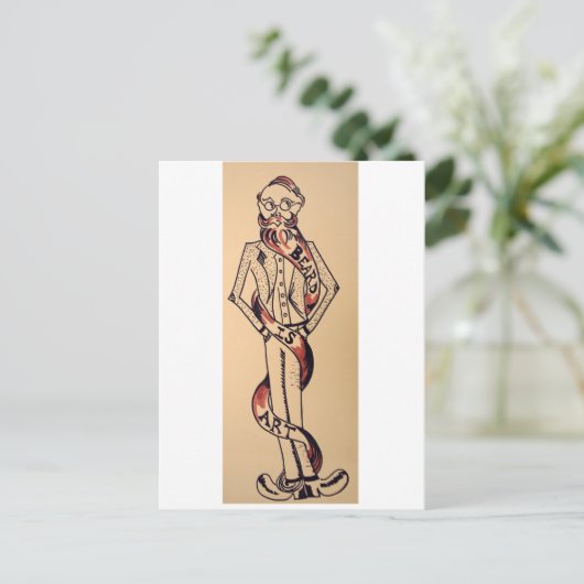 ヒゲは芸術 ポストカード (スタンド正面)