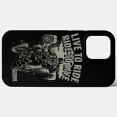 ヒゲをはやしたバイク乗り 生きるはライド 乗るは人生 Case-Mate iPhoneケース (裏面 (横))