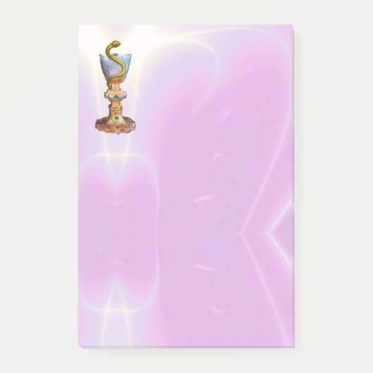 ヒゲアのボウル，薬，薬局ピンク薄紫 ポストイット (正面)