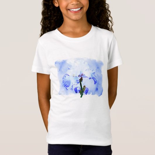 ヒゲソリダゴ - 青と白 Tシャツ (正面)