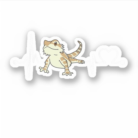 ヒゲトカゲの心拍面白い動物 シール (正面)