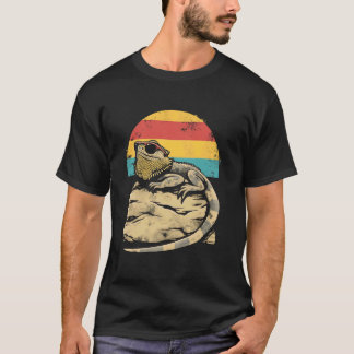 ヒゲトカゲの面白いサングラス ビンテージスタイル リザ Tシャツ