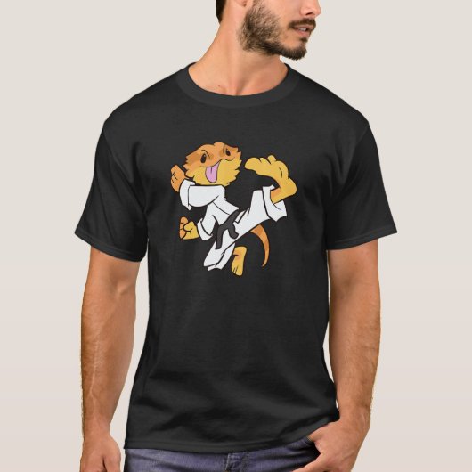 ヒゲトカゲ空手サムライトカゲヒゲドラゴン Tシャツ (正面)