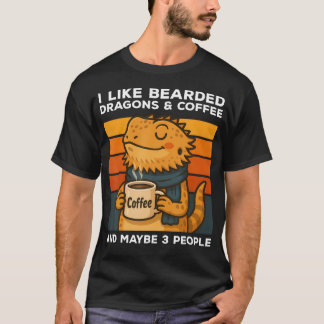 ヒゲドラゴンとコーヒーと多分3人が好き Tシャツ