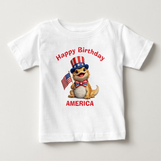 ヒゲドラゴン(3a)愛国少年Tシャツ ベビーTシャツ (正面)