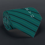 ヒゲニアの薬学用ボウル緑ストライプの ネクタイ<br><div class="desc">薬理カスタム学のシンボルであるヒゲニアのボウルを特徴とするのネクタイ。</div>