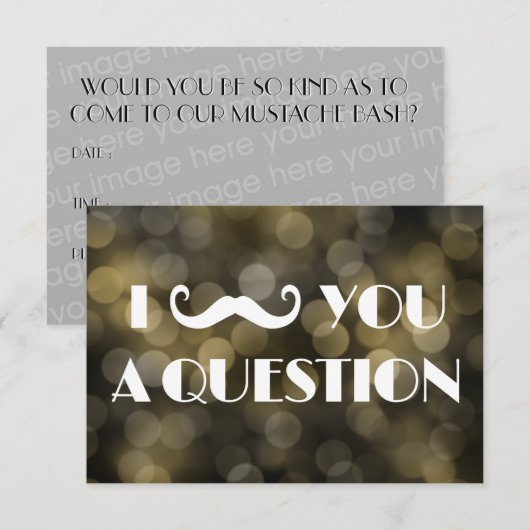 ヒゲパーティーのお誘い ボケ光の招待状 招待状 (正面/裏面)