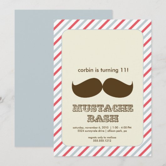 ヒゲパーティーの招待状 招待状 (正面/裏面)