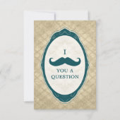 ヒゲパーティーの質問 ヴィンテージ フレーム 招待状 (正面)