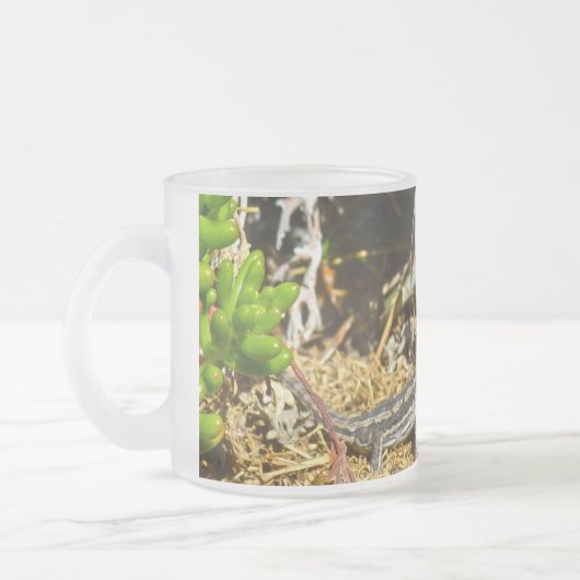 ヒゲベビートカゲの生物学 フロストグラスマグカップ (左)