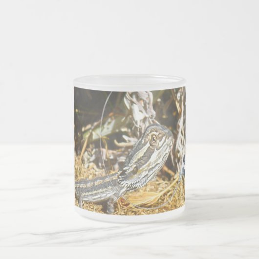 ヒゲベビートカゲの生物学 フロストグラスマグカップ (中央)