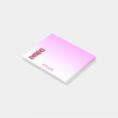 ヒゲマカロンピンク白 ポストイット (アングル)