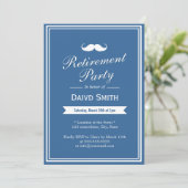 ヒゲ ネイビーブルー 退職パーティー 招待状 (スタンド正面)