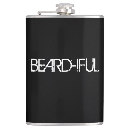 ヒゲ フラスコ - Beard-iful - 髭の男のためのギフト フラスク (正面)